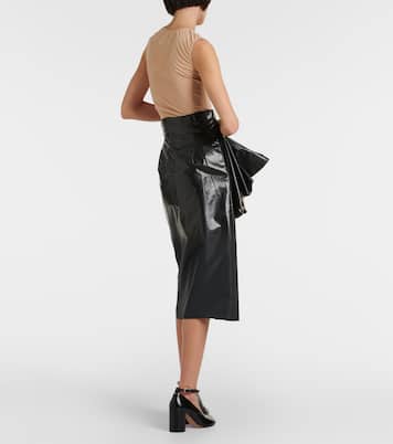Falda midi drapeada de tiro alto | Maison Margiela