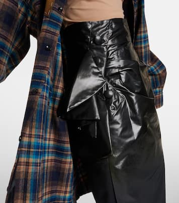 Falda midi drapeada de tiro alto | Maison Margiela