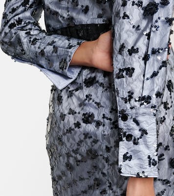 Camicia cropped in pizzo con paillettes | Ganni