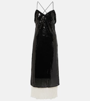 Vestido midi de organza con lentejuelas | Xu Zhi