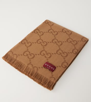 GG Canvas wool and silk blanket | Gucci