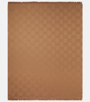GG Canvas wool and silk blanket | Gucci