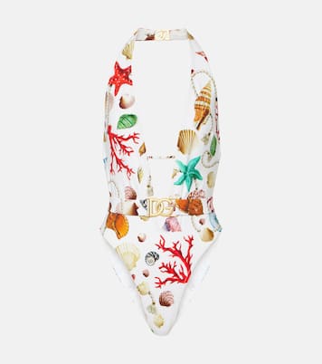 Capri printed halterneck swimsuit | Dolce&Gabbana