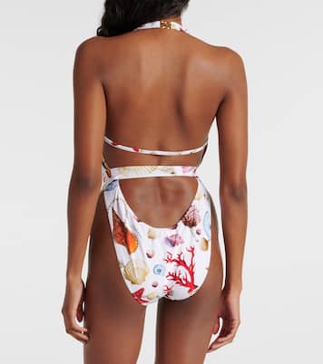 Capri printed halterneck swimsuit | Dolce&Gabbana