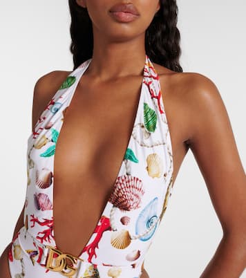 Capri printed halterneck swimsuit | Dolce&Gabbana