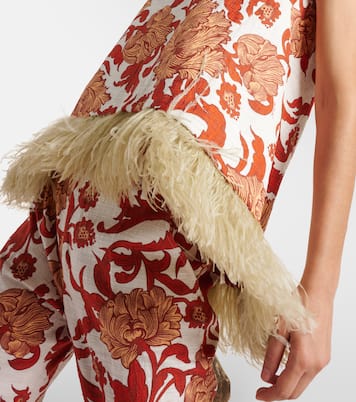 La Scala feather-trimmed cotton-blend top | La DoubleJ