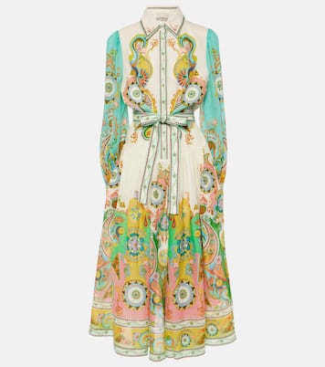 Robe chemise Pinball imprimée en ramie | Alémais