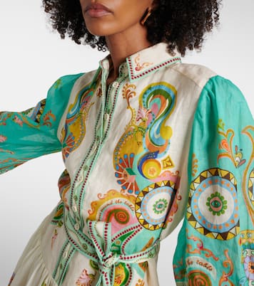 Robe chemise Pinball imprimée en ramie | Alémais
