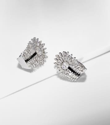 Orecchini Eyelash in oro bianco 18kt con diamanti | Kamyen