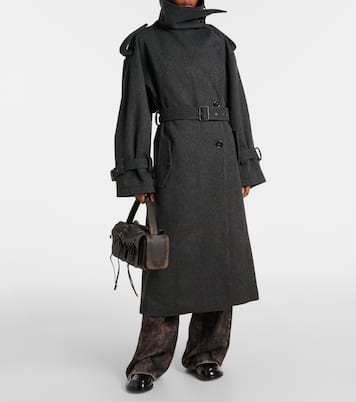 Abrigo de mezcla de lana espigada | Acne Studios