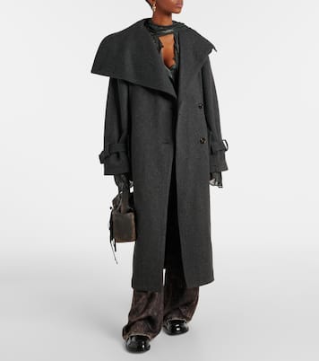 Abrigo de mezcla de lana espigada | Acne Studios