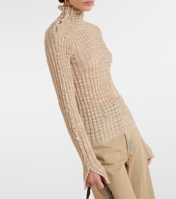 Kemen ribbed-knit linen-blend top | Acne Studios