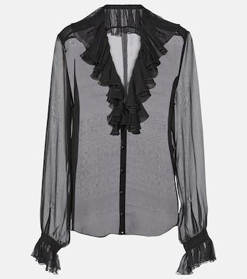 Blusa in chiffon di seta con volant | Dolce&Gabbana