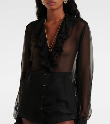 Blusa in chiffon di seta con volant | Dolce&Gabbana