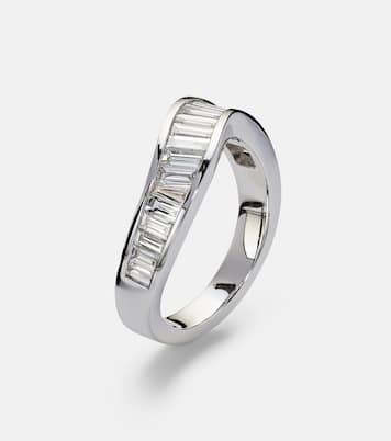 Anello Wave in oro bianco 18kt con diamanti | Anita Ko
