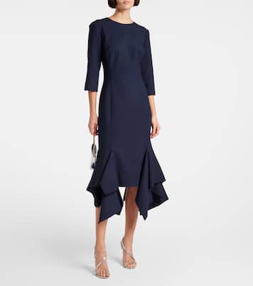 Pleated wool-blend midi dress | Oscar de la Renta