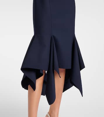 Pleated wool-blend midi dress | Oscar de la Renta
