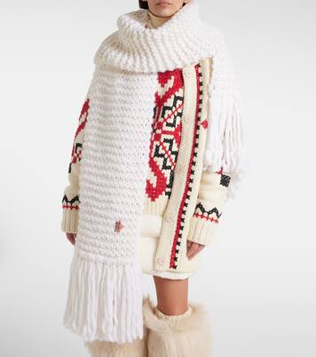 Bufanda de mezcla de lana con flecos | Moncler Grenoble
