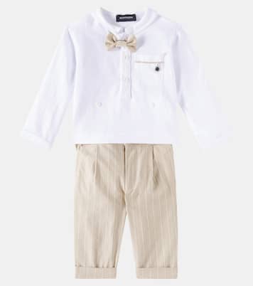 Baby cotton and linen top and pants set | Monnalisa
