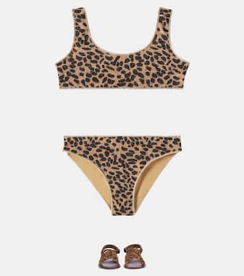 Lumière leopard-print lamé bikini | Oséree Kids