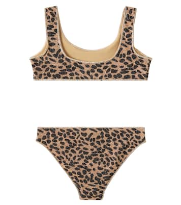 Lumière leopard-print lamé bikini | Oséree Kids