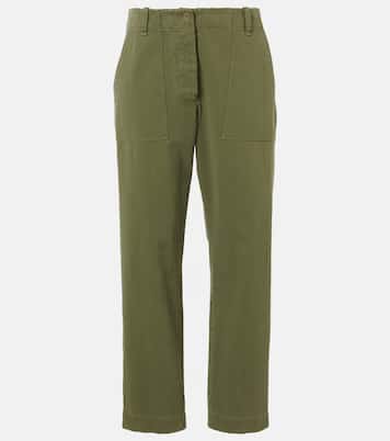 Vendula mid-rise cotton straight pants | The Row