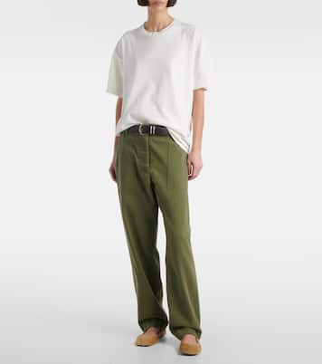 Vendula mid-rise cotton straight pants | The Row