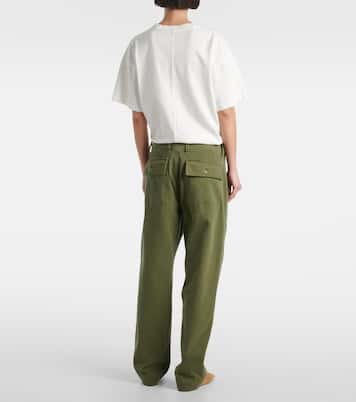 Vendula mid-rise cotton straight pants | The Row