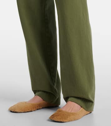 Vendula mid-rise cotton straight pants | The Row