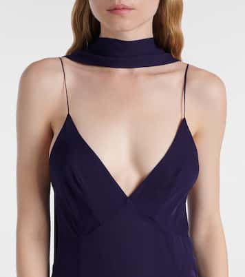 Abito midi Candita in seta con foulard | Khaite