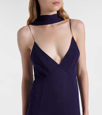 Abito midi Candita in seta con foulard | Khaite