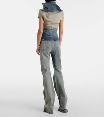 Draped denim top  | Rick Owens