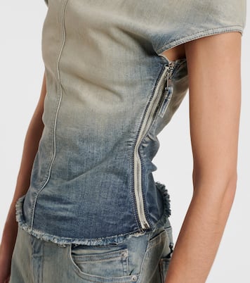 Draped denim top  | Rick Owens