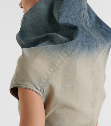 Draped denim top  | Rick Owens