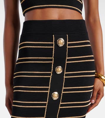 Ribbed-knit striped miniskirt | Balmain