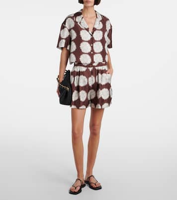 Zurich printed silk twill shorts | Asceno