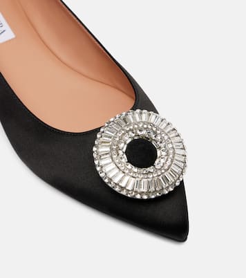 Ballerine Crystal Hoop in raso | Aquazzura
