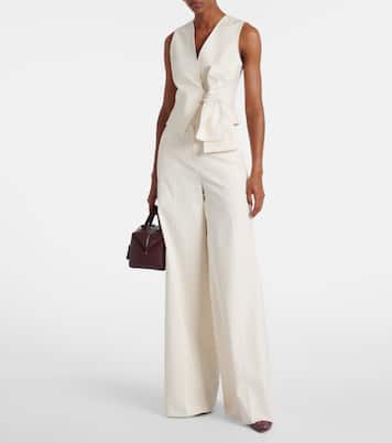 Finish cotton-blend wide-leg pants | Max Mara