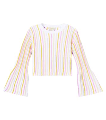 Ribbed-knit striped cotton-blend top | Stella McCartney Kids