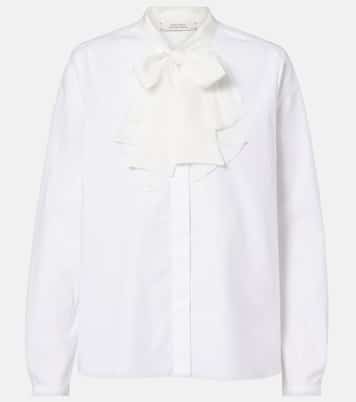 Pure Power bow-detail cotton-blend poplin shirt | Dorothee Schumacher