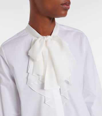 Pure Power bow-detail cotton-blend poplin shirt | Dorothee Schumacher