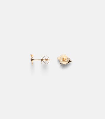 Bunny 18kt gold earrings with diamonds and emeralds | Anita Ko