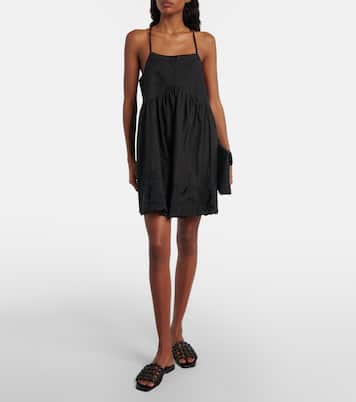 Embroidered cotton poplin minidress | Juliet Dunn