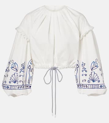 x LRNCE - Top cropped Leela in cotone con stampa | Alémais