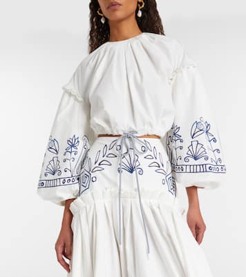 x LRNCE - Top cropped Leela in cotone con stampa | Alémais