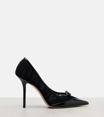 Love 100 leather-trimmed mesh pumps | Jimmy Choo