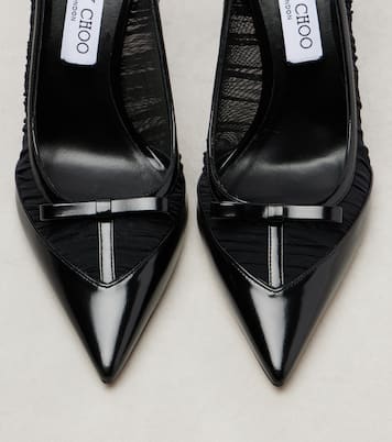 Love 100 leather-trimmed mesh pumps | Jimmy Choo