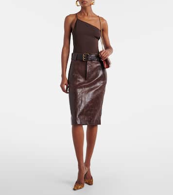 One-shoulder satin bodysuit | Saint Laurent