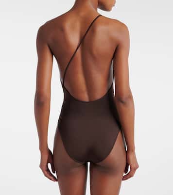 One-shoulder satin bodysuit | Saint Laurent
