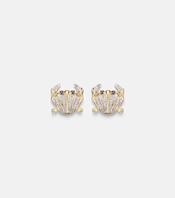 Boucles d’oreilles Crabe Coquillage en or 9 ct et diamants | Yvonne Léon